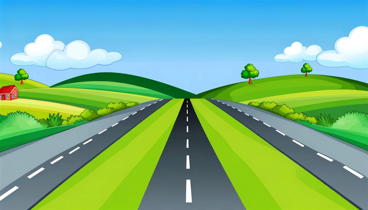Open road illustration for the Conduire game